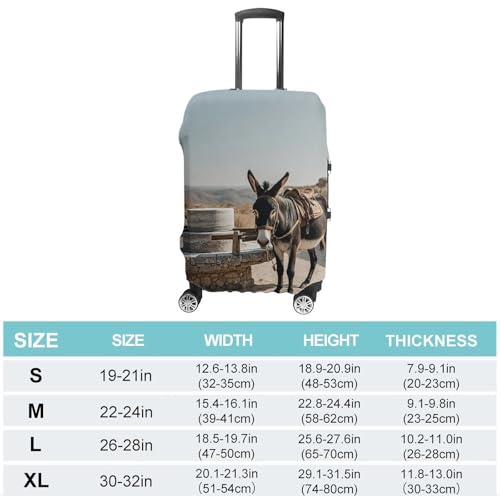 Donkey Pulling Mill Luggage Cover, Elastic Luggage Protector Fits 19-32in Suitcases, Washable & Anti-Scratch Suitcase Cover for Men Women L2