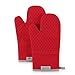 KitchenAid Asteroid Cotton Oven Mitts with Silicone Grip, Set of 2, Red