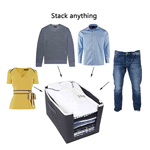 Justandkrafts Shirt Stacker Closet Organizer - Shirts and Clothing Organizer Black (2)