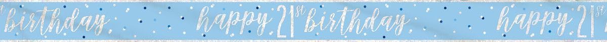 Prismatic 21st Birthday Foil Banner, 108" | Blue | 1 Pc. — image 1