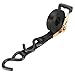 Performance Tool W1856 1-in X 14-ft Ratcheting Tie Down Strap: 1000 lb Load Limit, 3000 lb Break Strength, Strong Poly Webbing, Padded Comfort Ratchet Handle, Vinyl Hooks, Heavy Duty, Black