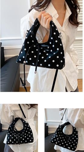 Polka Dot Tote Bag for Women Small Clutch Handbags Shoulder Chic Purse Satchel for Travel Work 7