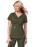 KOI Women's Katelyn Easy-Fit Mock-Wrap Scrub Top with Adjustable Side Tie
