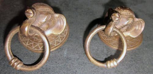 Solid Brass Drawer Handles Door Cupboard/Kitchen Pulls Knobs Elephant Knob 2 Pieces