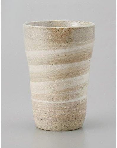 セトモノホンポ(Setomonohonpo) Set of 3 Shochu Cups, Brushed Tall Cups, 3.4 x 4.9 inches (8.7 x 12.5 cm), 13.5 fl oz (400 cc), Earth/Restaurants, Japanese Tableware, Restaurants, Commercial Use