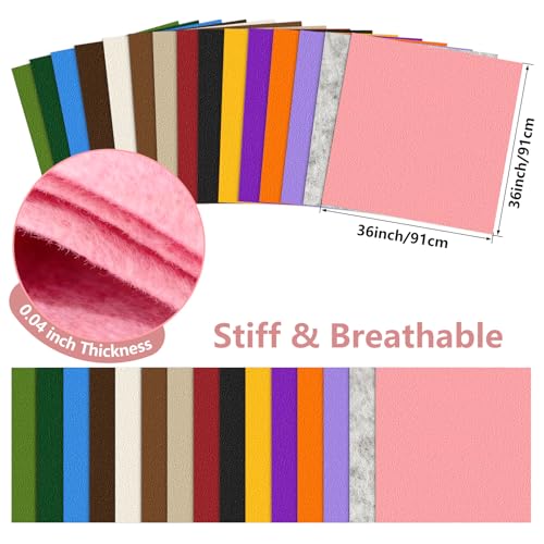 Image of Felt Fabric 36'' X 36'' Large Felt Sheets Stiff Craft Felt by The Yard for DIY Crafts Letter Coaster Flower Ornament Sewing Party Decoration Christmas Supplies Nonwoven (Pink)