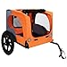 Zefvkip Outdoor Heavy Duty Collapsible Pet Bike Trailer with 16-Inch All-Terrain Wheels & Universal Hitch – Foldable Dog/Cargo Carrier Cart for Bicycles, Orange