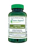 Green Organic Supplements Hawthorn Berry Capsules, Leaf, Flower, Hawthorn Supplements Contains 90 Ca