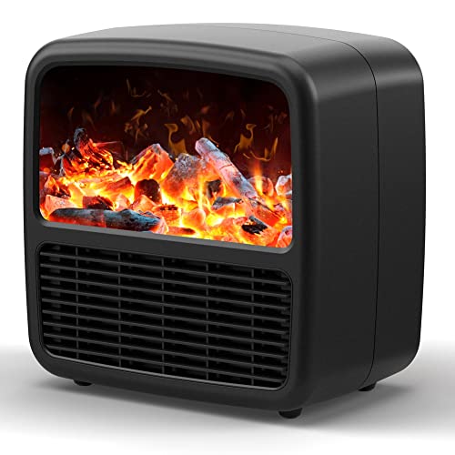 Begchy Mini Calentador de Espacio EléCtrico 1000W/1500W Calentador PortáTil de CeráMica PTC Silencioso con ProteccióN Sobrecalentamiento Enchufe Negro de la UE