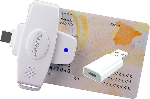 PassKey Lector de DNI - USB C y A - Mac Intel-M1-M2-M3-M4 y Pro - Windows 10/11 y Linux iMICRO - Empresa Española con Soporte Personal.