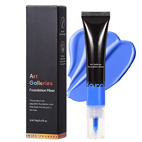 Jutqut Blue Foundation, Foundation Mixing Pigment, Smooth And Light Liquid Foundation, Blends Easily With Foundation, Warm To Cold, 0.67Oz (Blue) #TOP17