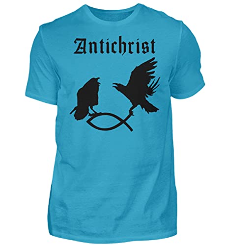 T-shirt haut de gamme Antichrist Raben fangen poisson turquoise confortable pour homme M