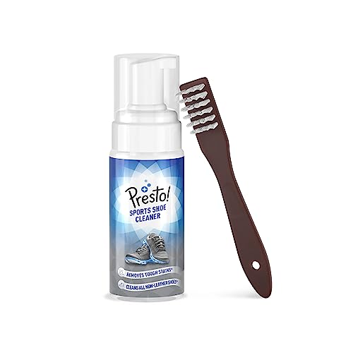 Amazon Brand - Presto! Sports Shoe Cleaner With Brush 150 ml | Removes Tough Stains | No Water Required | Ready To Use