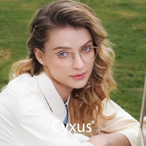 Cyxus Blue Light Glasses for Men and Women, Round Metal Frame Computer Eyeglasses for Office, Gaming, Reading 8092T06 by Cyxus - Image 3