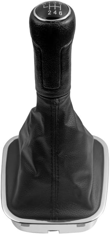 Car Speed Gear Shift Knob Compatible with for Polo 6C 2011 2012 2013 2014 2015 2016 2017 2018 2019 5/6 Speed Car Gear Shift Knob Lever Gaitor Boot Cover(6 Speed)