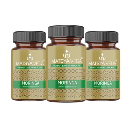 Image of Matsyaveda Moringa Ayurvedic Supplements |Natural Moringa Capsules for Daily Energy Immunity and Overall Wellness|Pack of 3 X 60 Capsules