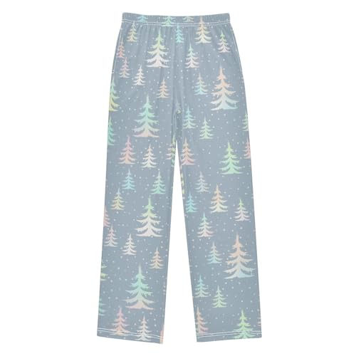 Boys' Pants Winter Forest Christmas Long Bottoms Jogger Pants Elastic Waist Trousers with Pockets S-XL