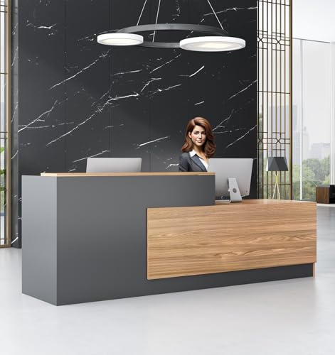 Moderna Banco bancone Reception estetica negozio - Reception da ufficio di lusso, Tavolo Reception multifunzionale per saloni, registratori di cassa o aree di accoglienza (senza sedie)