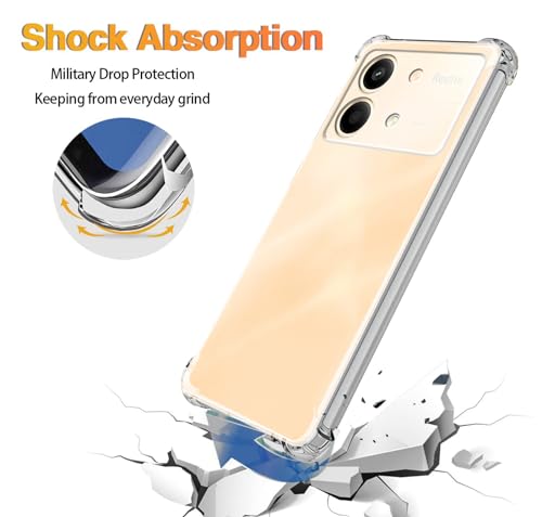 Image of Back Cover Silicone Flexible Bumper Transparent Cover for Poco X6 Neo 5G -Transparent