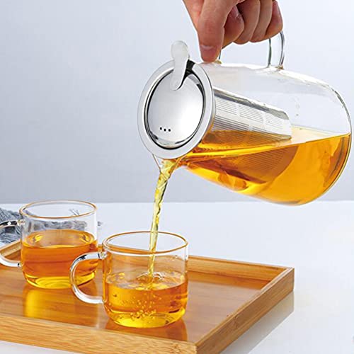 UPKOCH Jarro de Vidro 1250ML Bule Com Infusor de Aço Inoxidável Tampa Jarra De Suco Pote de Café Gar