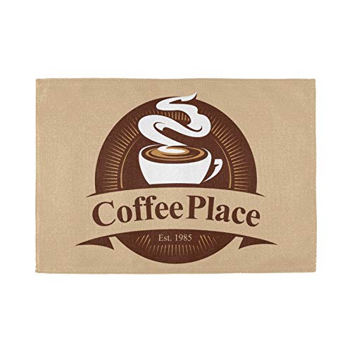Coffee Maker Mat Coffee Placemat Coffee Bar Mat 12 x 18 Double-Sided - Coffee Place
