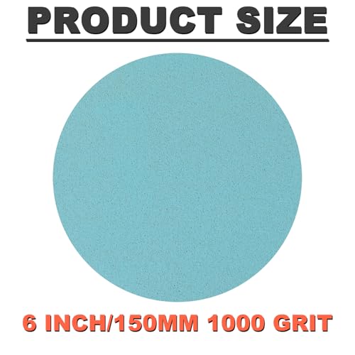 Image of 6 Inch Foam Sanding Discs: 15Pcs 1000 Grit Hook & Loop Wet Dry Performance Sand Paper for Orbital Sander, Round Sandpaper Replacement Pad for Automotive Polishing /Finishing