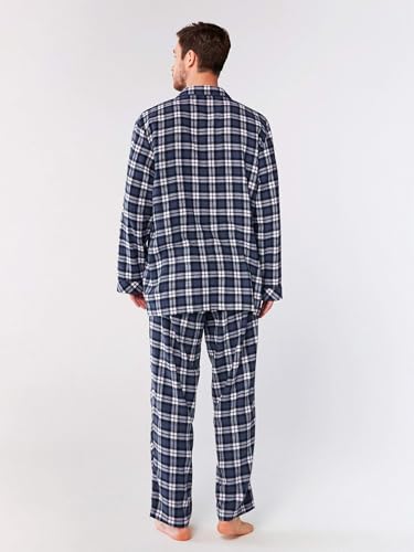 SIORO Mens Pajama Sets, 100% Cotton Flannel Sleepwear Soft Plaid PJ Set Loungewear2