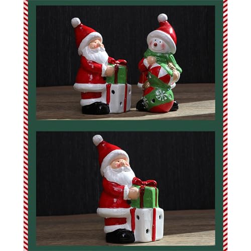 Figurine de Noël lumineuse céramique LED pour décoration de table - 6