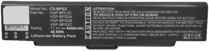 Replacement Battery for Son'y VGP-BPL2C,VGP-BPS2,VGP-BPS2A,VGP-BPS2B,VGP-BPS2C,4400mAh/11.1V