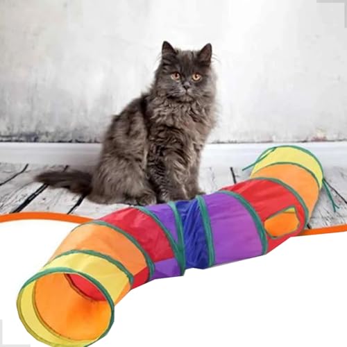Brinquedo Pet Túnel Para Gatos Cães Dobrável Labirinto Interativo Com 2 3 e 5 Saídas (Túnel 2 saídas