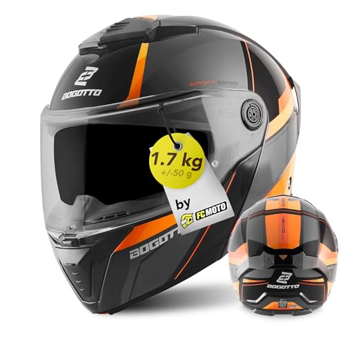Bogotto Ezion Klapphelm, schwarz matt/orange, M