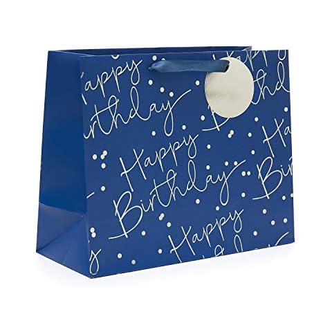 Large Gift Bag For Him, Male Birthday - Blue Design, By UK Greetings Cover
