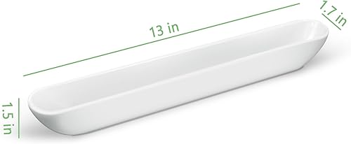 Miniatura 6 de Kevenal Bandeja de bote de olivos, plato largo y estrecho de oliva de 13 pulgadas, canoa estrecha para tabla de charcutería, quesos y aperitivos