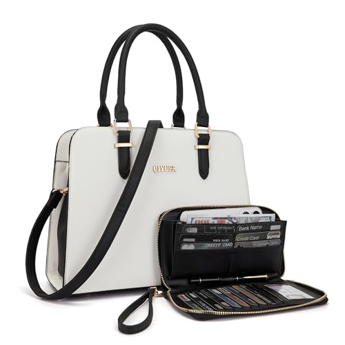 Image of Qiyuer Satchel Purses For Women Handbag And Wallet Set Tote Bag | Premium Vegan Leather,Matching Wallet,RFID Blocking,Work,Casual
