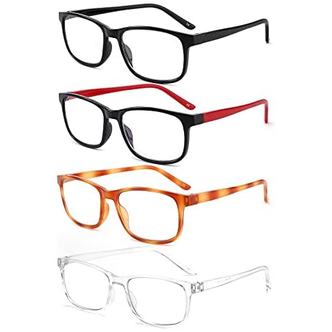 BOSAIL 4 Pack Reading Glasses Blue Light Blocking,Fashion Designer Glasses,Anti Glare UV Eyeglasses for Men Women 2.0 Cover