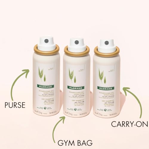 Klorane Ultra Gentle Dry Shampoo with Oat+ - Gentle Formula - Instantly Revives Hair and Eliminates Odor, Dirt, and Oils - Hypoallergenic & Vegan - Paraben & Sulfate-Free