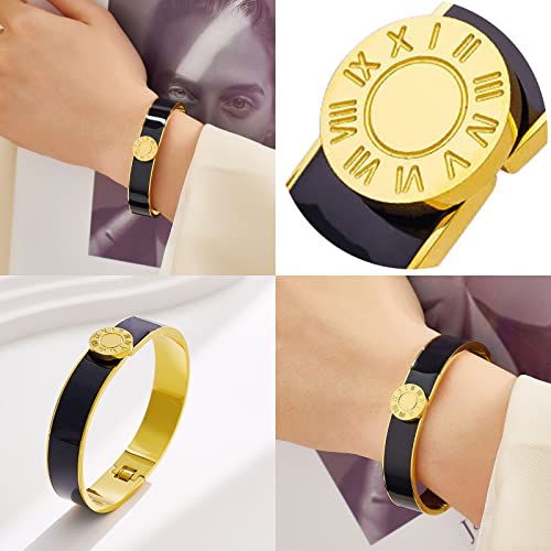 Godyce Love Friendship Bracelet Bangle Colorful Orange Enamel Bangles Bracelets for Women Party Fashion Bangles Stainless Steel Jewelry Birthday with Gifts Box3