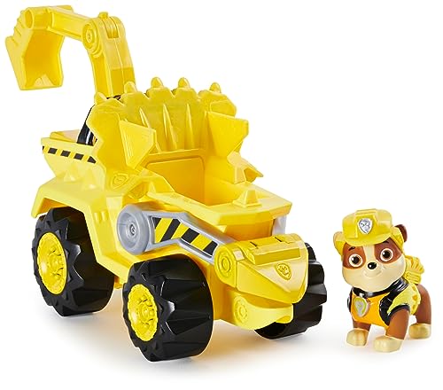 PATRULLA CANINA - EXCAVADORA DELUXE RUBBLE DINO RESCUE CON ACELERACIÓN - y 1 Figura Dinosaurio Misteriosa - 6059519 - Juguetes Niños 3 Años +