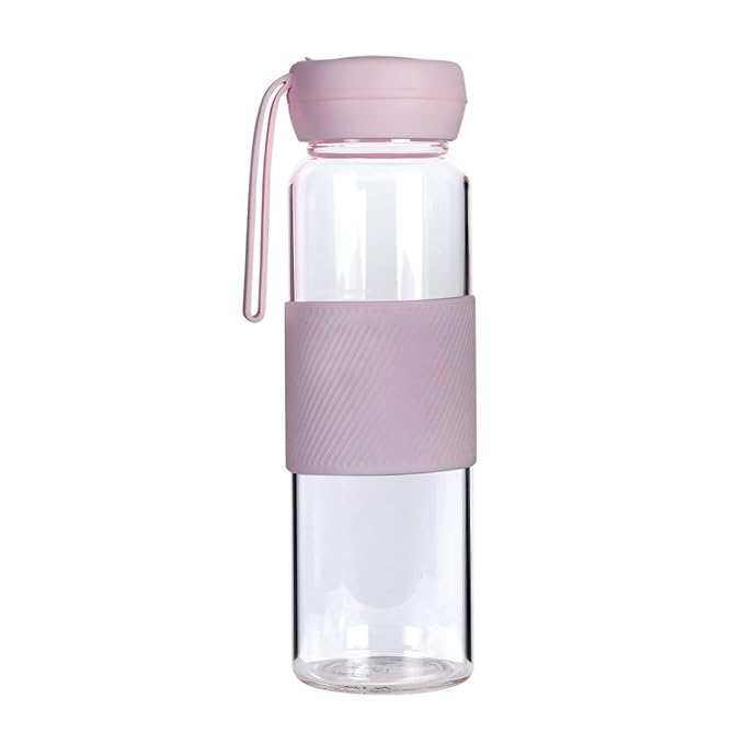 MINISO Glass Water Bottle, High Borosilicate Portable Water Bottle with