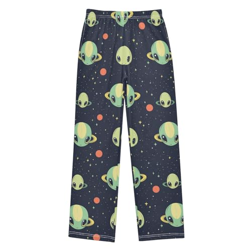 Pajama Bottoms, Aliens Cartoon Pattern Pajamas Pant Lounge Wear Sleep Long Pants Casual Sleepwear Pjs