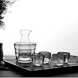 QiHaoHeji Juego de Sake de cerámica En Forma de Martillo Estilo japonés jarro de Cristal Caliente Jarra de Vino de Cristal Conjunto dispensador de Hielo Cubo de Vino más Caliente del Vidrio de Vino