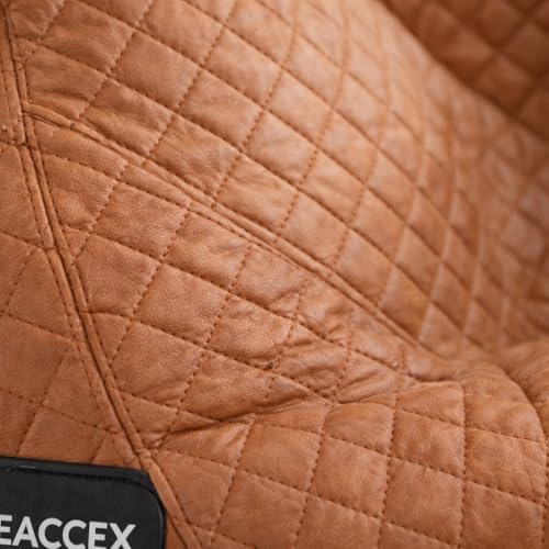 Image of Quilted Velvet Bean Bag with Filled Beans 4XL Bean Bag Chair | Capacity Upto 130Kg Weight | Filled Bean Bag Sofa (TAN Brown4XL)