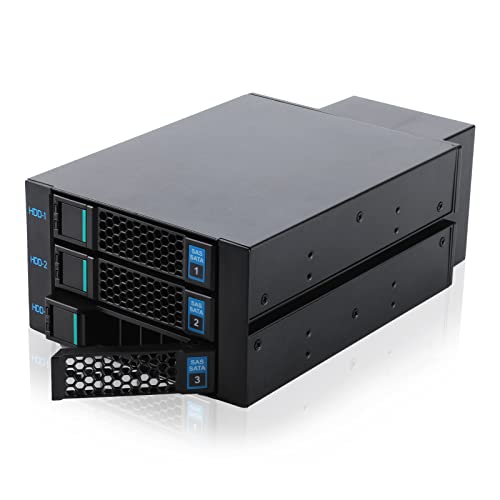 Rackchoice Hard Drive Enclosure Internal, 2 X 5.25 Inch To 3 X 3.5 Inch Hot-Swap Sata/Sas Hard Drive Cage, Up To 12Gbit/S Transfer Rate #TOP2
