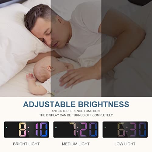 Ankilo Newest Digital Clock, Led Alarm Clock For Bedroom, Electronic Desktop Clock With Temperature Display, Adjustable Brightness, Voice Control, 12/24H, Small Clock For Bedroom(No Battery＆Adapter) #TOP2