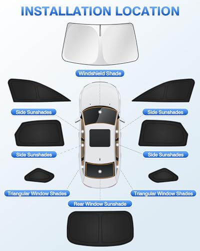 Image of Canvcle Sunshades for 2023-2025 2026 Lexus RX Accessories Windshield Sun Shade Side Rear Window Shade Cover Sun Visor Shield Privacy Protection for Camping Keep Vehicle Cool Black 8PCS