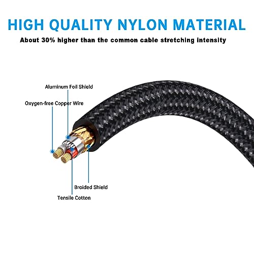 3.5Mm To 2 Rca Cable, Gold Plated Copper Shell Heavy Duty 3.5Mm Female To 2Rca Stereo Audio Adapter Extension Cable, 11.8 Inch（2Pack） (2Rca Male-2Pack) #TOP2