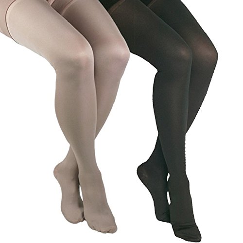 Image of ITA-MED Microfiber Thigh Highs - Compression (25-35 mmHg): H-306(2), 2 Count, Medium, Beige /Black