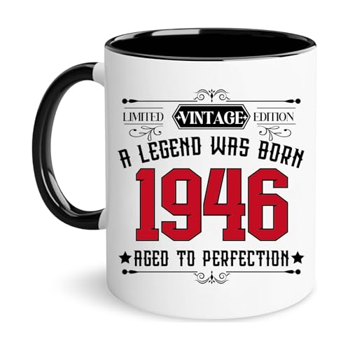 Tarklanda Vintage 1946 Coffee Mug 80th Birthday Gifts for Men Women Eighty Birthday Gift for Him 1946 Gift Ideas for 80 Year Old Female Turning 80 Gift for Mom Dad Husband Grandpa Granny
