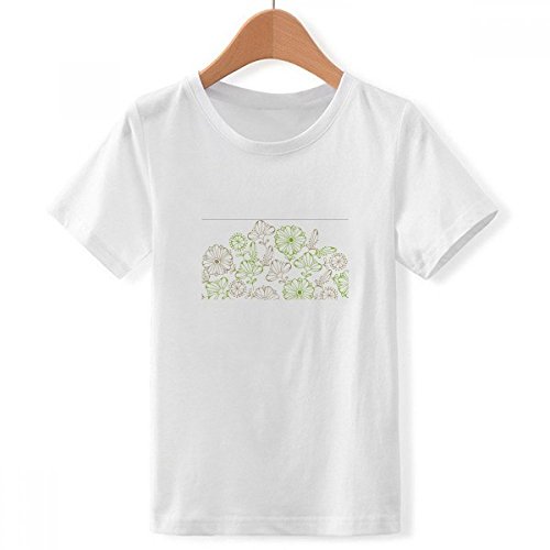 T-shirt blanc garçon col ras du cou motif fleurs fraîches XXL