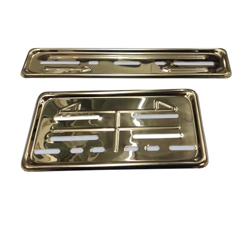 Image of Metal Number Plate Frame(Set of 2 Front & Rear) Bike Number Plate (Iron 30 cm x 1 cm) for All Bike (Golden)